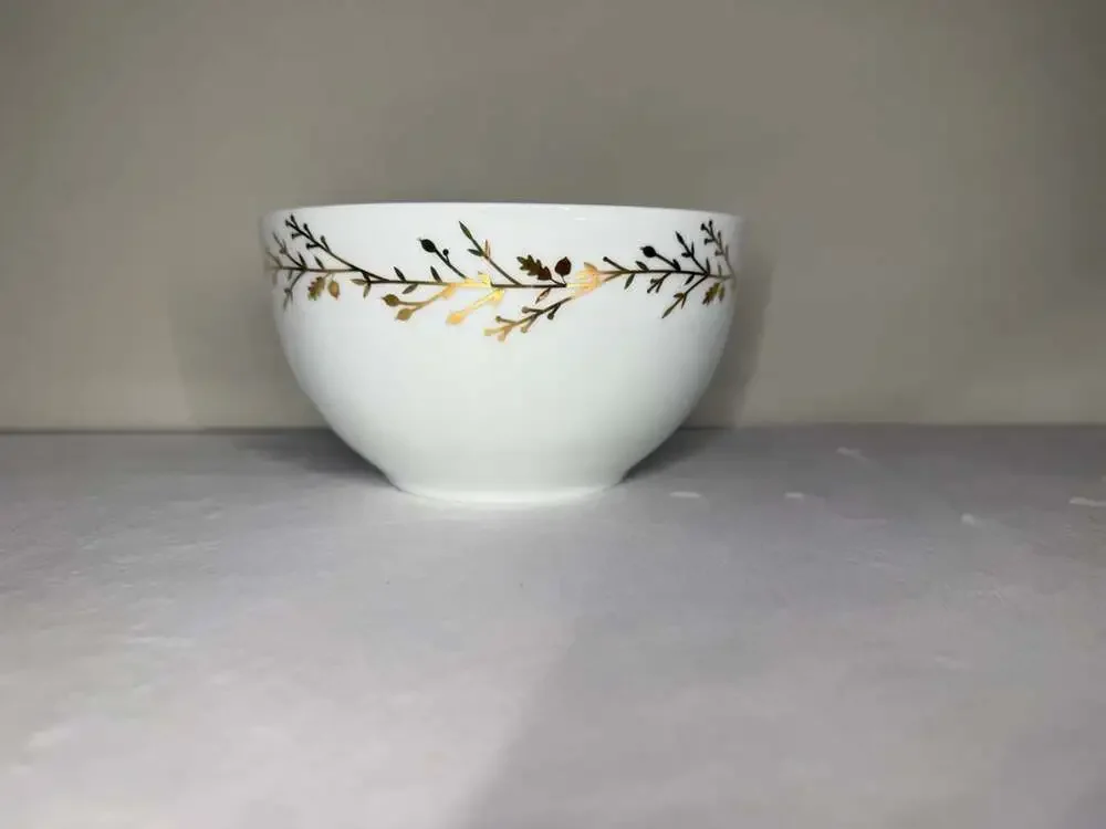 Pier 1 Gilded Wreath Porcelain Bowl Lot of 2